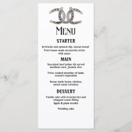 Menu Casamento de ferraduras de madeira de barnwood