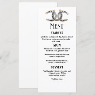 Menu Casamento de ferraduras de madeira de barnwood