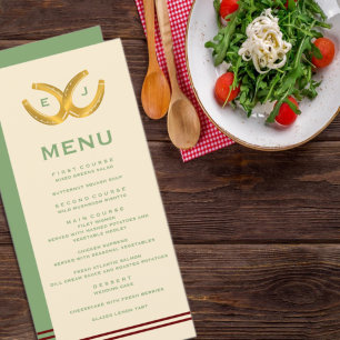 Menu Casamento de ferraduras ocidentais