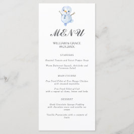 Menu Casamento de flocos de neve da Wonderland Winter