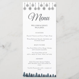 Menu Casamento de flocos de neve da Wonderland Winter