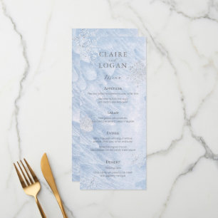 Menu Casamento de Flocos de Neve de Inverno Congelado