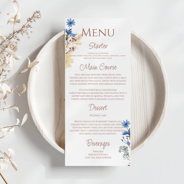 Menu Casamento de Flor Botânica Elegante (Criador carregado)