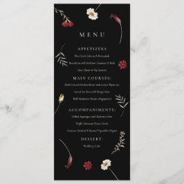 Menu Casamento de Flor Selvagem de outono de Moody