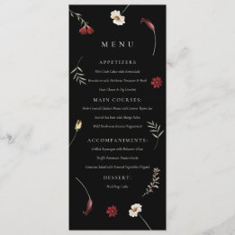 Menu Casamento de Flor Selvagem de outono de Moody