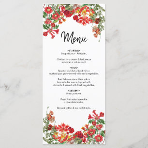 Menu Casamento de Flores Botânicas do Jardim Floral Ver