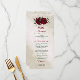 Menu Casamento de flores da Borgonha