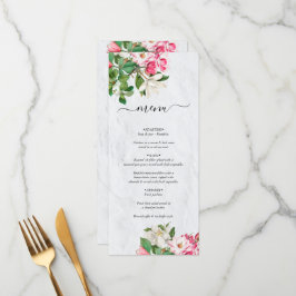 Menu Casamento de Flores de Aquarela Magnolia