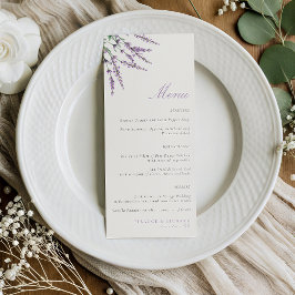 Menu Casamento de Flores de Lilás Minimalista