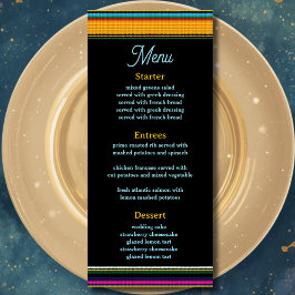 Menu Casamento de flores mexicanas modernas