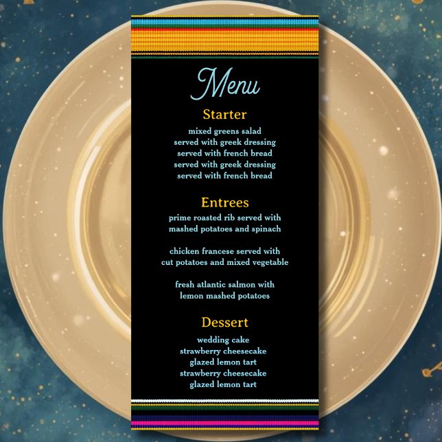 Menu Casamento de flores mexicanas modernas (Criador carregado)