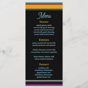 Menu Casamento de flores mexicanas modernas