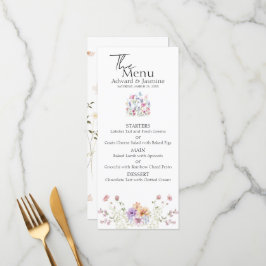 Menu Casamento de flores selvagens Elegant Summer Meado