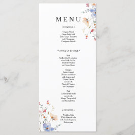 Menu Casamento de flores silvestres Boho Floral