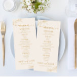 Menu Casamento de Folha de Leaf Dourada de Beige minima<br><div class="desc">Este é um Menu de Casamento de Folha de Leaf Dourada Minimalista.</div>