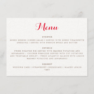 Menu Casamento de Folhagem de Flor Selvagem Roxo Orange