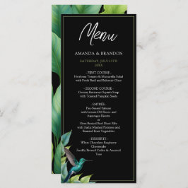 Menu Casamento de Folhas Tropicais Emerald Hummingbird