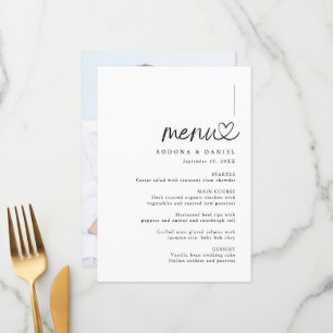 Menu Casamento de Foto Minimalista Moderna