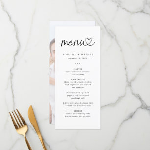 Menu Casamento de Foto Minimalista Moderno