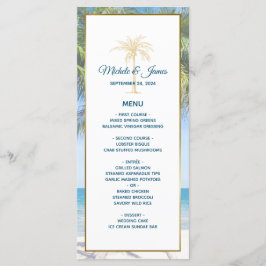 Menu Casamento de Foto na Praia com Palmeira Tropical D