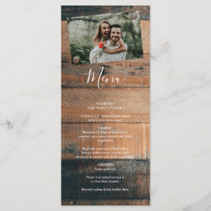 Menu Casamento de Fotografia em Madeira Rústica