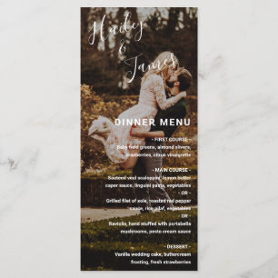 Menu Casamento de Fotografias com Script Elegante Moder