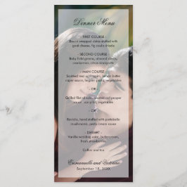 Menu Casamento de Fotografias com Script Elegante Moder