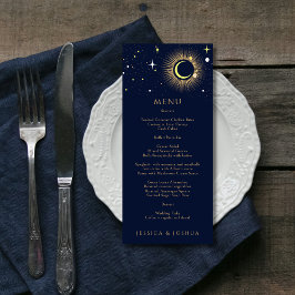 Menu Casamento de Galáxia Azul Celestial com Marinho da