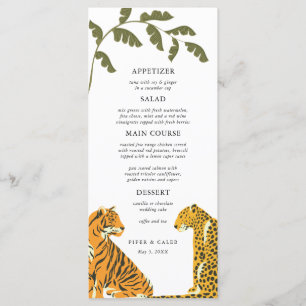 Menu Casamento de gatos selvagens tropicais