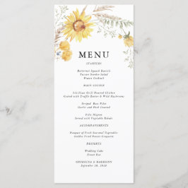 Menu Casamento de Girassol no Verão Tardio