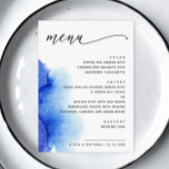 Menu Casamento de guião azul-náutico Elegante<br><div class="desc">Menu de casamento do guião azul náutico de cor aquática elegante. Adequado para aniversário,  aniversário e qualquer outra festa. Entre em contato comigo se precisar de itens adicionais.</div>