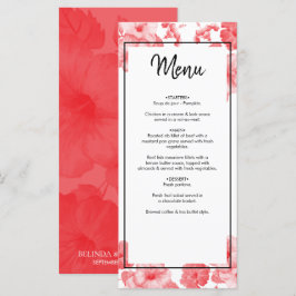 Menu Casamento de Hibiscus Watercolor Elegante