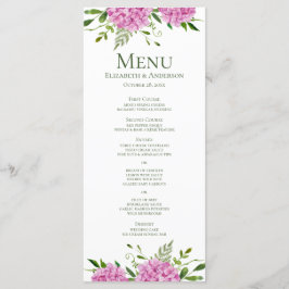 Menu Casamento de Hortênsias Rosa