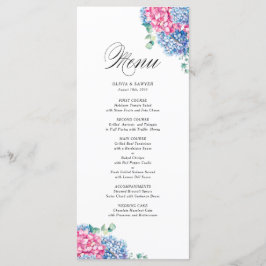 Menu Casamento de Hydrangeas Azuis, Rosa-d-Água