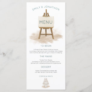 Menu Casamento de Ilustração Rustic Bohemian Cake