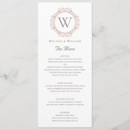 Menu Casamento de insígnia do monograma legante