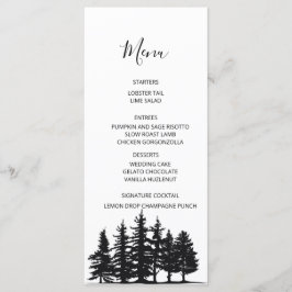 Menu Casamento de Inverno com Pinheiros Preto e Branco