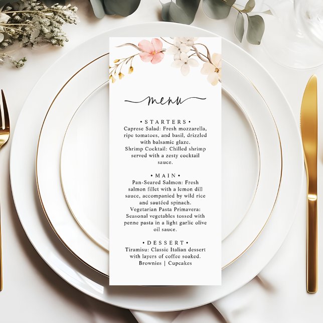 Menu Casamento de Jardim Botânico de Flores Silvestres  (Criador carregado)