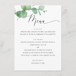 Menu Casamento de Jardim com Verde Eucalipto. Rascunho 
