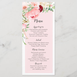Menu Casamento de Jardim de Aquarela Selvagem |