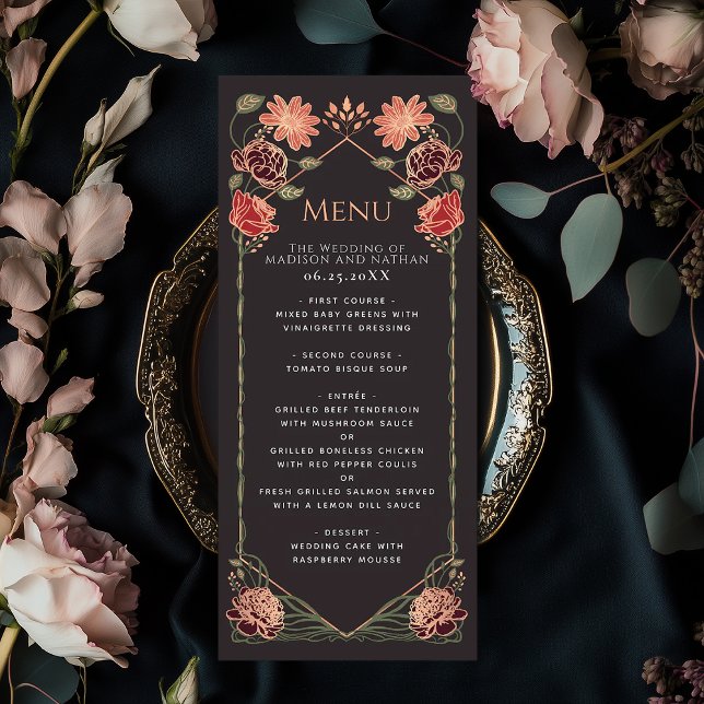 Menu Casamento de Jardim Floral Encantado com Fantasia  (Criador carregado)