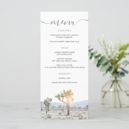 Menu Casamento de Joshua Tree Boho Moderno Elegante