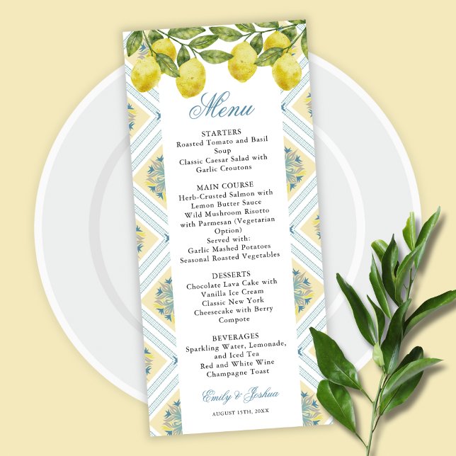 Menu Casamento de La Dolce Vita Italiana Citrus Lemon (Criador carregado)