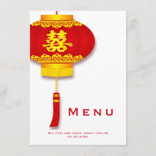 Menu Casamento de Lanternas Chinesas e Felicidade Dupla