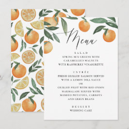 Menu Casamento de Laranja Cítrica | Caligrafia Botânica