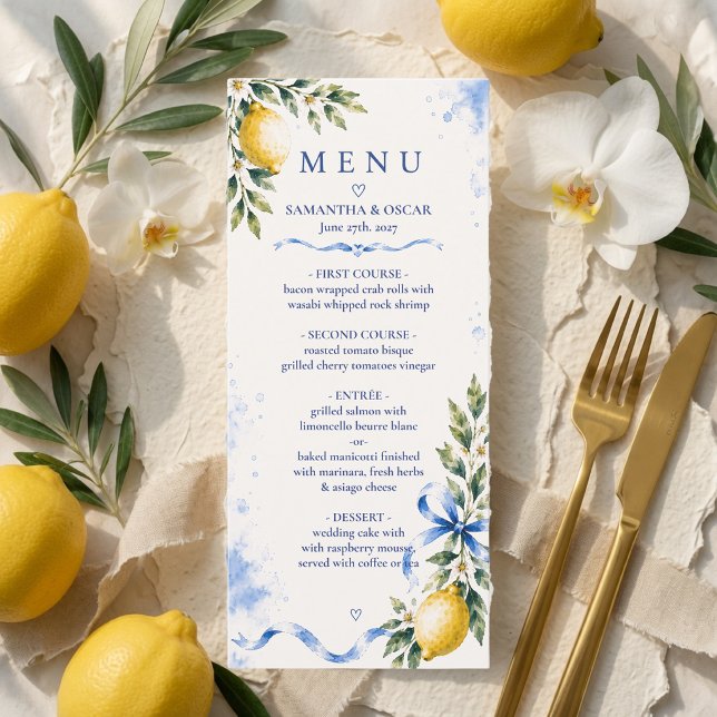 Menu Casamento de Limão Italiano de Luxo (Criador carregado)