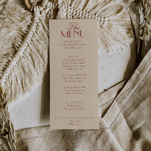 Menu Casamento de Luxo Boho Antigo Dinheiro Terracota C