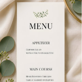Menu Casamento de Luxo com Verde Eucalipto