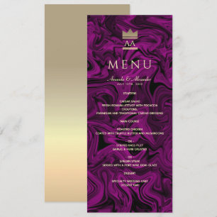 Menu Casamento de Luxo Roxo e Preto