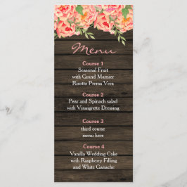 Menu Casamento de Madeira de Peony Barn, País Russo